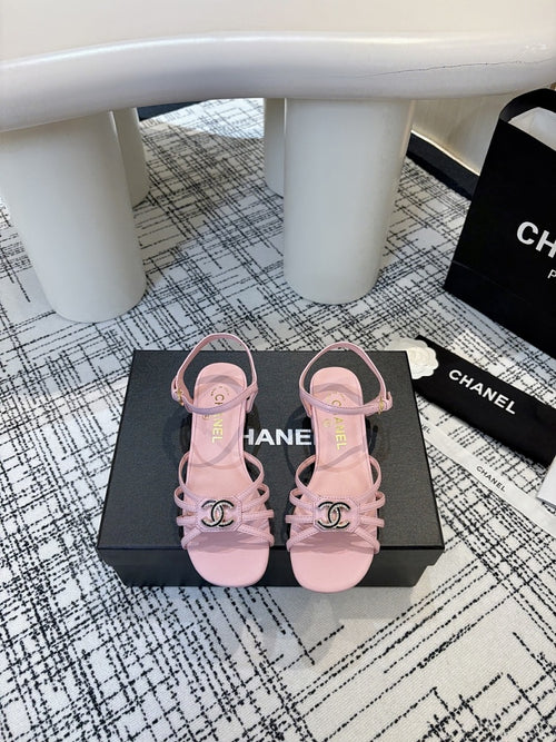 Chanel Lambskin Icone Sandals