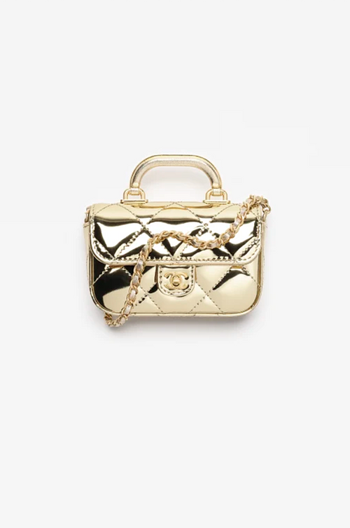 Chanel – 24K Quilted Gold Top Handle Mini Bag