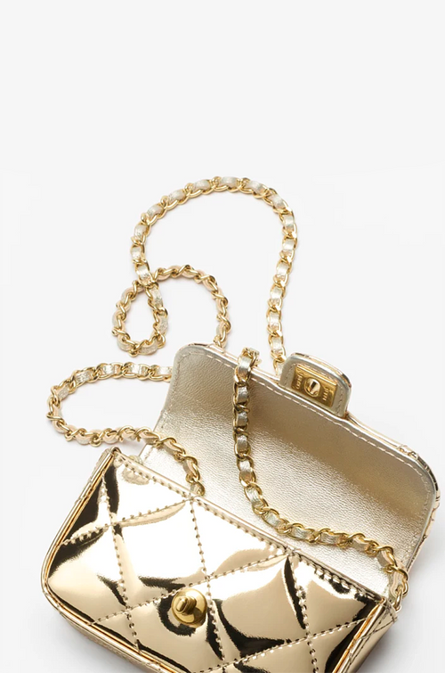 Chanel – 24K Quilted Gold Top Handle Mini Bag