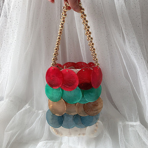 Lunaria Shell Sequin Mini Pouch