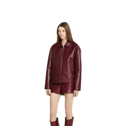 Gucci GG Embossed Burgundy Leather Jacket – S-L