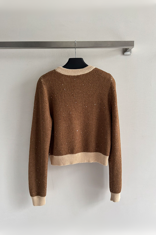 Prada Milano Crystal Knit Logo Sweater