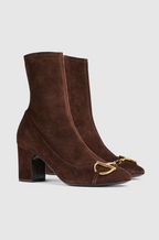 Gucci “Vittoria Suede Horsebit” Ankle Boots – Sizes 36–42 (Chocolate Brown)
