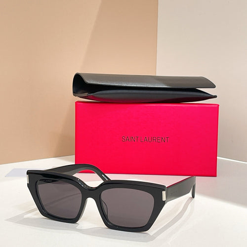 Saint Laurent “Rive Droite” Sculpted Cat-Eye Sunglasses – Multiple Colorways