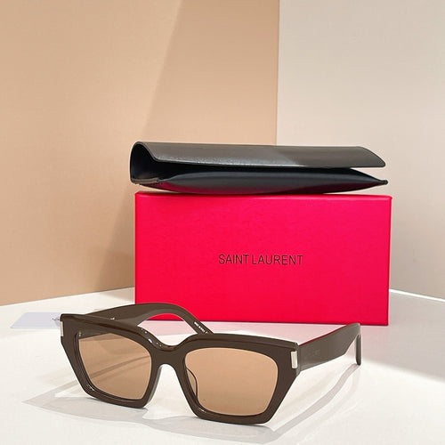 Saint Laurent “Rive Droite” Sculpted Cat-Eye Sunglasses – Multiple Colorways