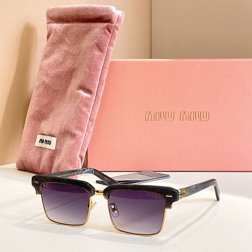 Miu Miu “Velvet Avenue” Retro Square Sunglasses – Gradient Luxe Series