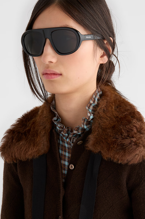 Prada “Linea Sportiva” Oversized Oval Sunglasses – Modern Edge Collection