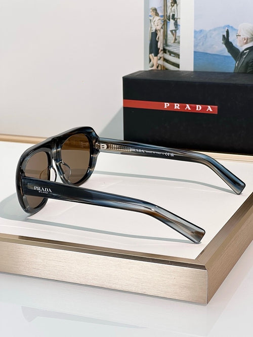 Prada “Linea Sportiva” Oversized Oval Sunglasses – Modern Edge Collection