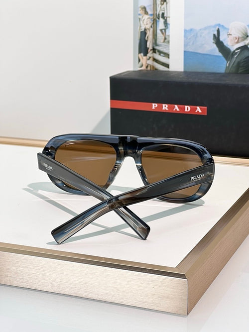 Prada “Linea Sportiva” Oversized Oval Sunglasses – Modern Edge Collection