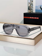 Prada “Linea Sportiva” Oversized Oval Sunglasses – Modern Edge Collection