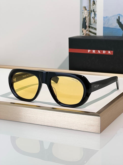 Prada “Linea Sportiva” Oversized Oval Sunglasses – Modern Edge Collection