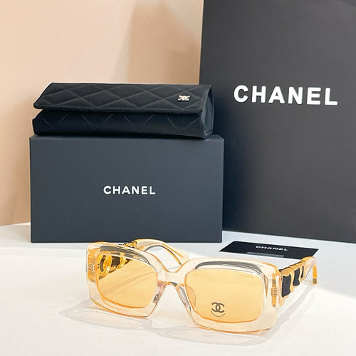 Chanel Rectangulaire ’23 Sunglasses – Quilted Gold Chain Edition