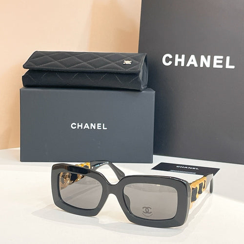 Chanel Rectangulaire ’23 Sunglasses – Quilted Gold Chain Edition