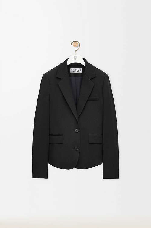 Loewe Noir Cinch-Back Cropped Blazer
