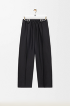 Loewe Noir Cinch-Waist Pleated Trousers