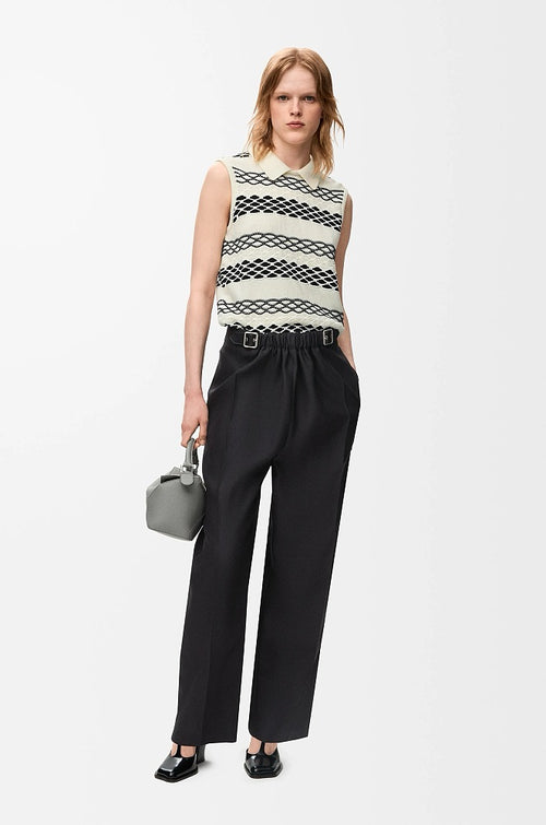 Loewe Noir Cinch-Waist Pleated Trousers