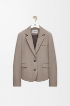 Loewe Taupe Cinch-Back Cropped Blazer