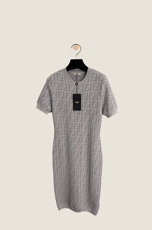 Fendi Monogram Knit Midi Dress