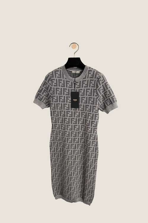 Fendi Monogram Knit Midi Dress