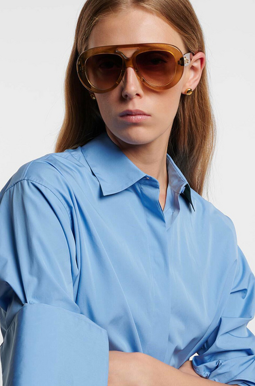 Loewe Curved-Frame Statement Sunglasses
