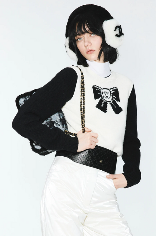 Chanel Iconic Bow Intarsia Knit Sweater