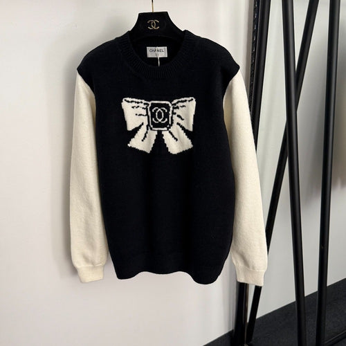Chanel Iconic Bow Intarsia Knit Sweater