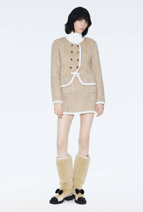 Chanel Shearling Camellia Long Boots