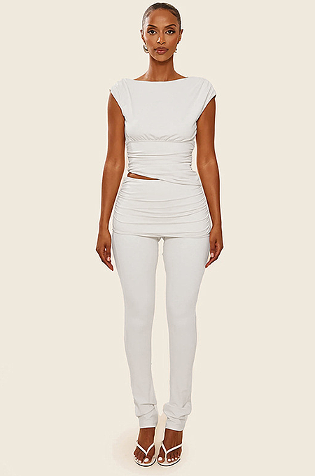 “Noire d’Ivoire”Sculpted Jersey Pant Set