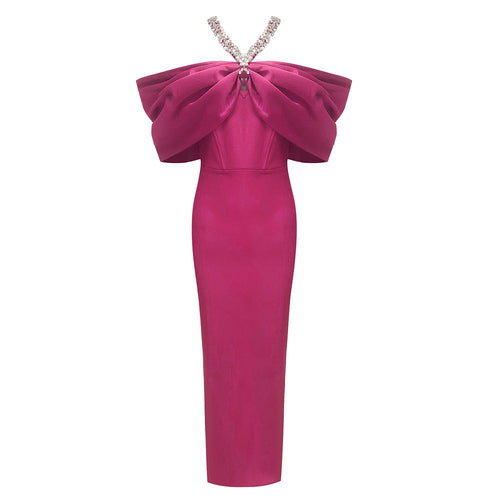 “Étoile Royale” Sculpted Bow Gown with Crystal Strap Detailing