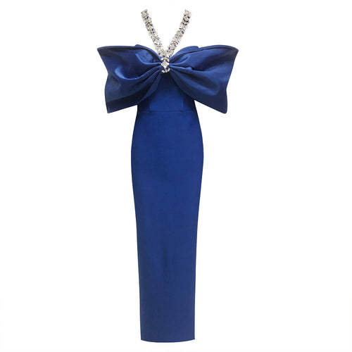 “Étoile Royale” Sculpted Bow Gown with Crystal Strap Detailing