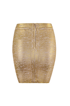 “Lustra Curve” Metallic Sculpted Mini Skirt