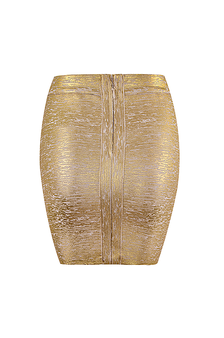 “Lustra Curve” Metallic Sculpted Mini Skirt