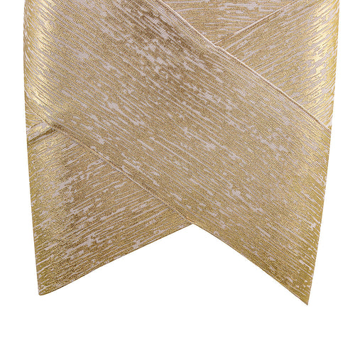 “Lustra Curve” Metallic Sculpted Mini Skirt