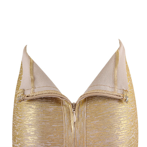 “Lustra Curve” Metallic Sculpted Mini Skirt