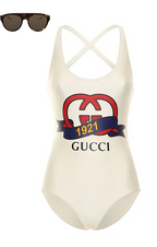 “Anno di Stile”Heritage Logo Swimsuit by Gucci