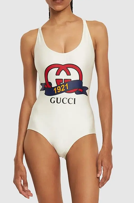 “Anno di Stile”Heritage Logo Swimsuit by Gucci