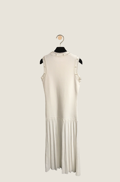 Sandro Paris Pearl Éclat Pleated Midi Dress