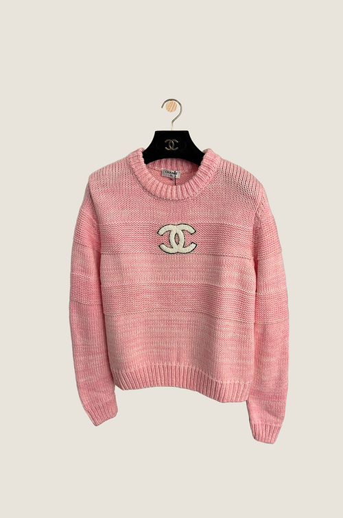 Chanel Rose Signature Knit Sweater