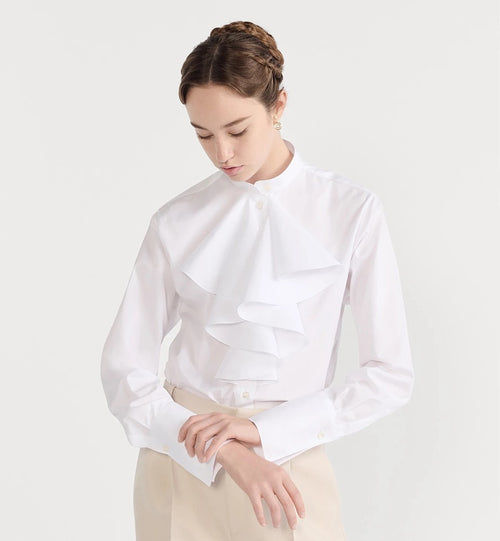 Dior Cascading Ruffle Silk Blouse