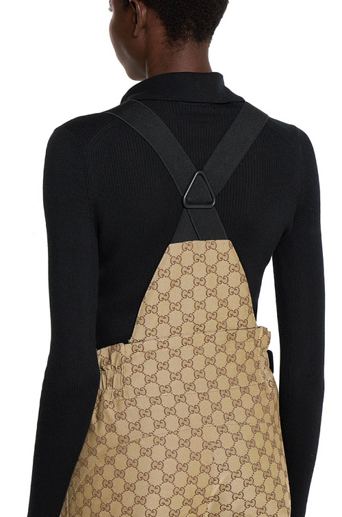 Gucci Monogram Technical Overalls with Adjustable Suspenders