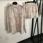 Chanel “Camellia Dreams” Silk Lounge Set – Blush Bloom Print