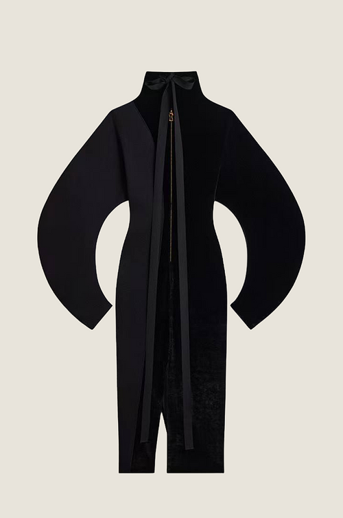 Schiaparelli “Lune Noire” Sculptural Velvet Dress