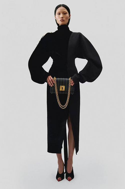 Schiaparelli “Lune Noire” Sculptural Velvet Dress