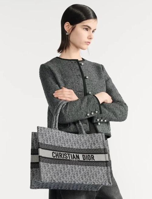 Dior “Gris Élégance” Tweed Cropped Jacket