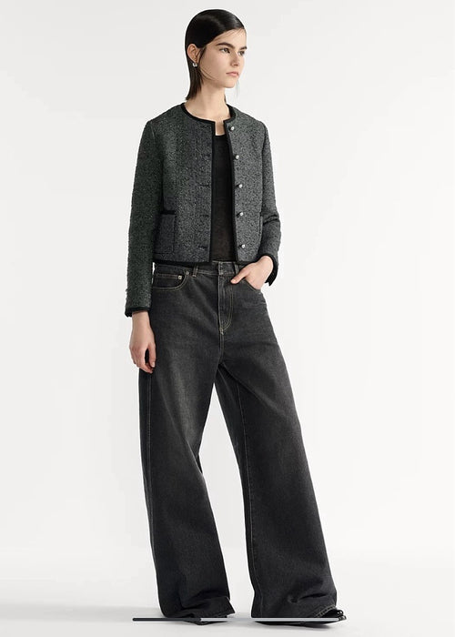 Dior “Gris Élégance” Tweed Cropped Jacket