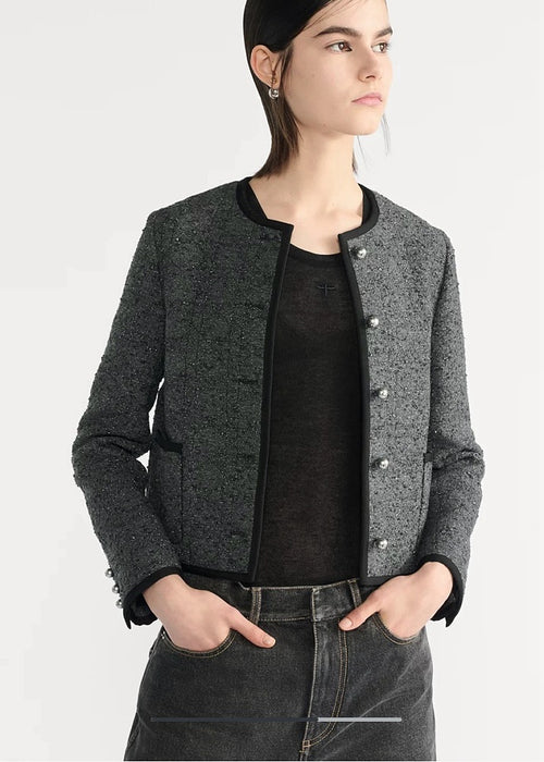 Dior “Gris Élégance” Tweed Cropped Jacket