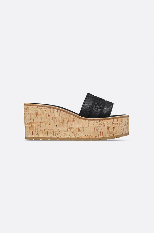 Christian Dior “Cannage Cork Elevé” Wedge Slides