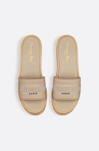 Christian Dior “Cannage Cork Elevé” Wedge Slides – Nude Edition