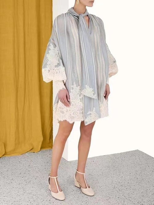 “Miss Jardin” Embroidered Voile Blouse Dress by Zimmermann