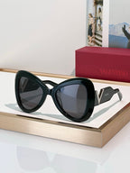 Valentino “V-Sculpt” Oversized Cat-Eye Sunglasses